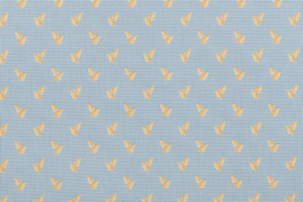 SCALAMANDRE OUTLET  FABRIC LISABETTA LEAF  FABRIC COBALT , GOLD   - VM 02293998 NEW SKU # VM39980229