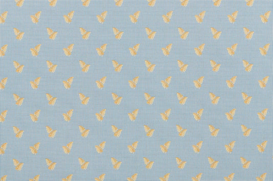 SCALAMANDRE OUTLET  FABRIC LISABETTA LEAF  FABRIC COBALT , GOLD   - VM 02293998