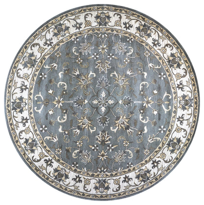 Round traditional rug, 8 ft diameter.