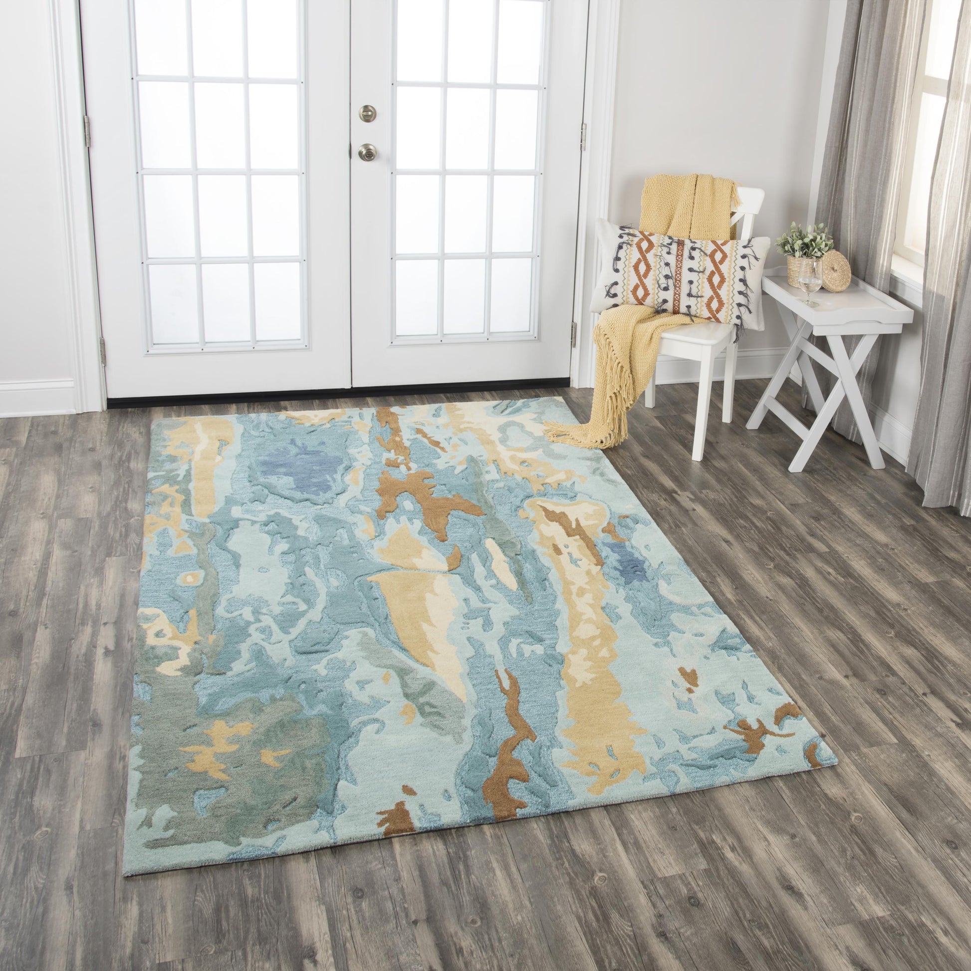 Contemporary rug, 10' x 13', visible pattern and texture.