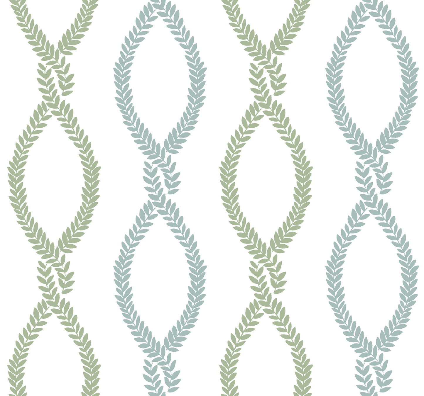 York Wallcoverings Antonina Vella Laureate Light Green Vine Trellis Wallpaper Graphics Transitional Blue & Green  Wallpaper - VP1321