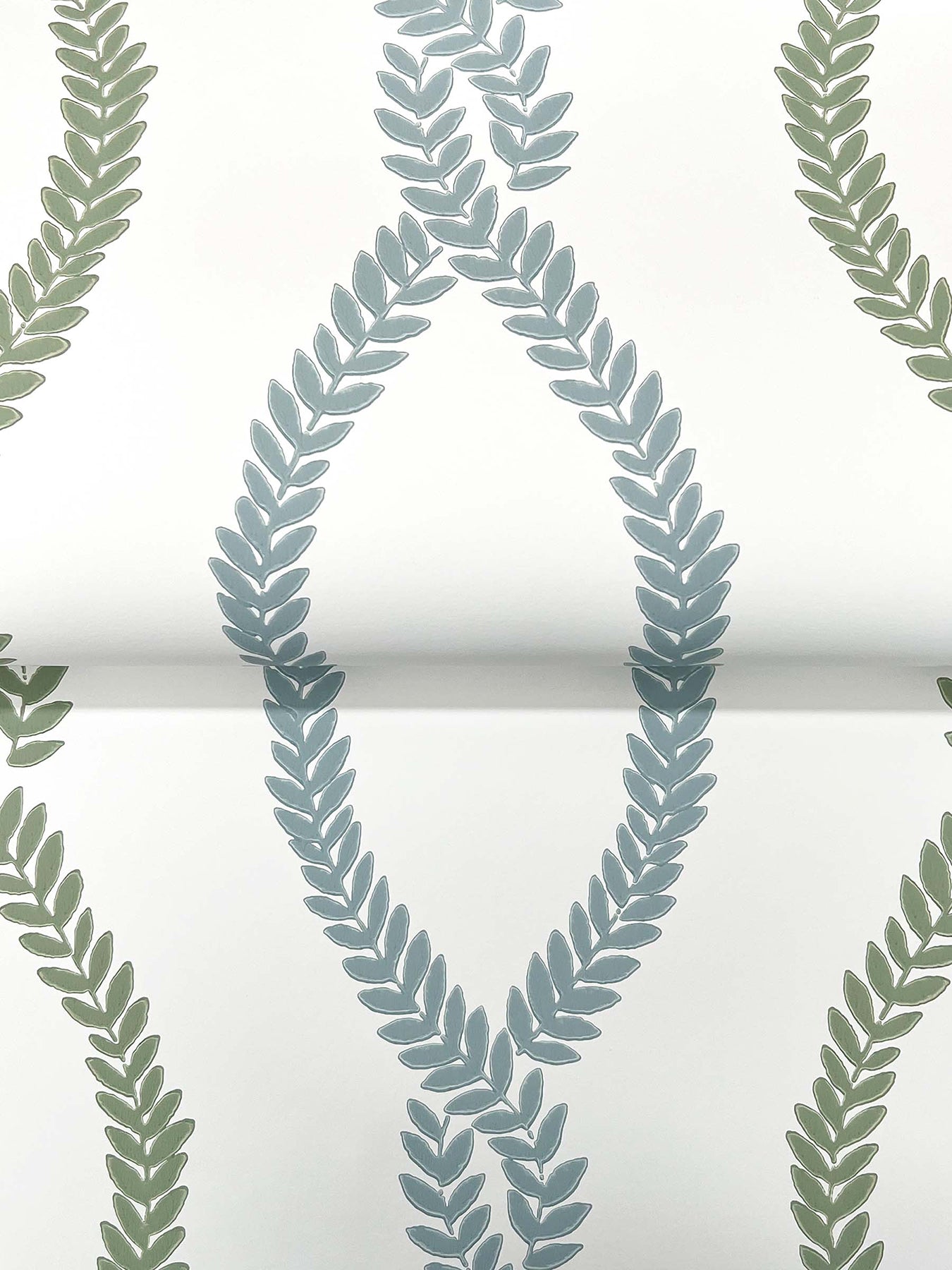 York Wallcoverings Antonina Vella Laureate Light Green Vine Trellis Wallpaper Graphics Transitional Blue & Green  Wallpaper - VP1321