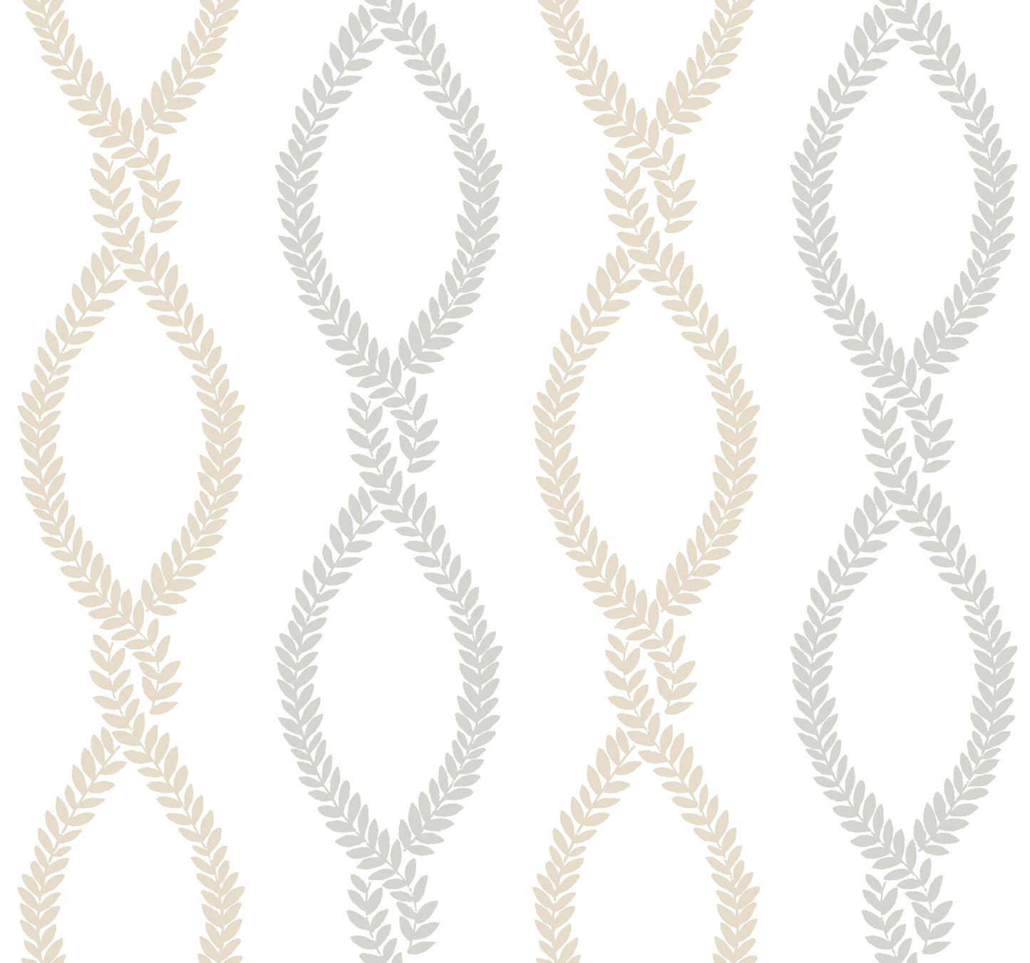 York Wallcoverings Antonina Vella Laureate Neutral Vine Trellis Wallpaper Graphics Transitional Beige & Grey  Wallpaper - VP1322