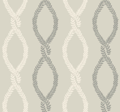 York Wallcoverings Antonina Vella Laureate Grey Vine Trellis Wallpaper Graphics Transitional Grey  Wallpaper - VP1323
