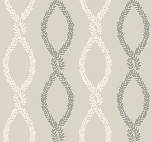 York Wallcoverings Antonina Vella Laureate Grey Vine Trellis Wallpaper Graphics Transitional Grey  Wallpaper - VP1323