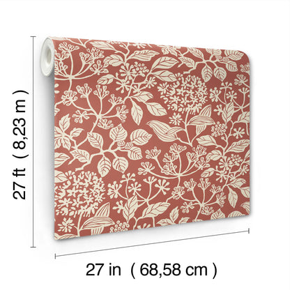 York Wallcoverings Antonina Vella Rowen Ruby Botanical Wallpaper Botanical Farmhouse Ginger  Wallpaper - VP1342