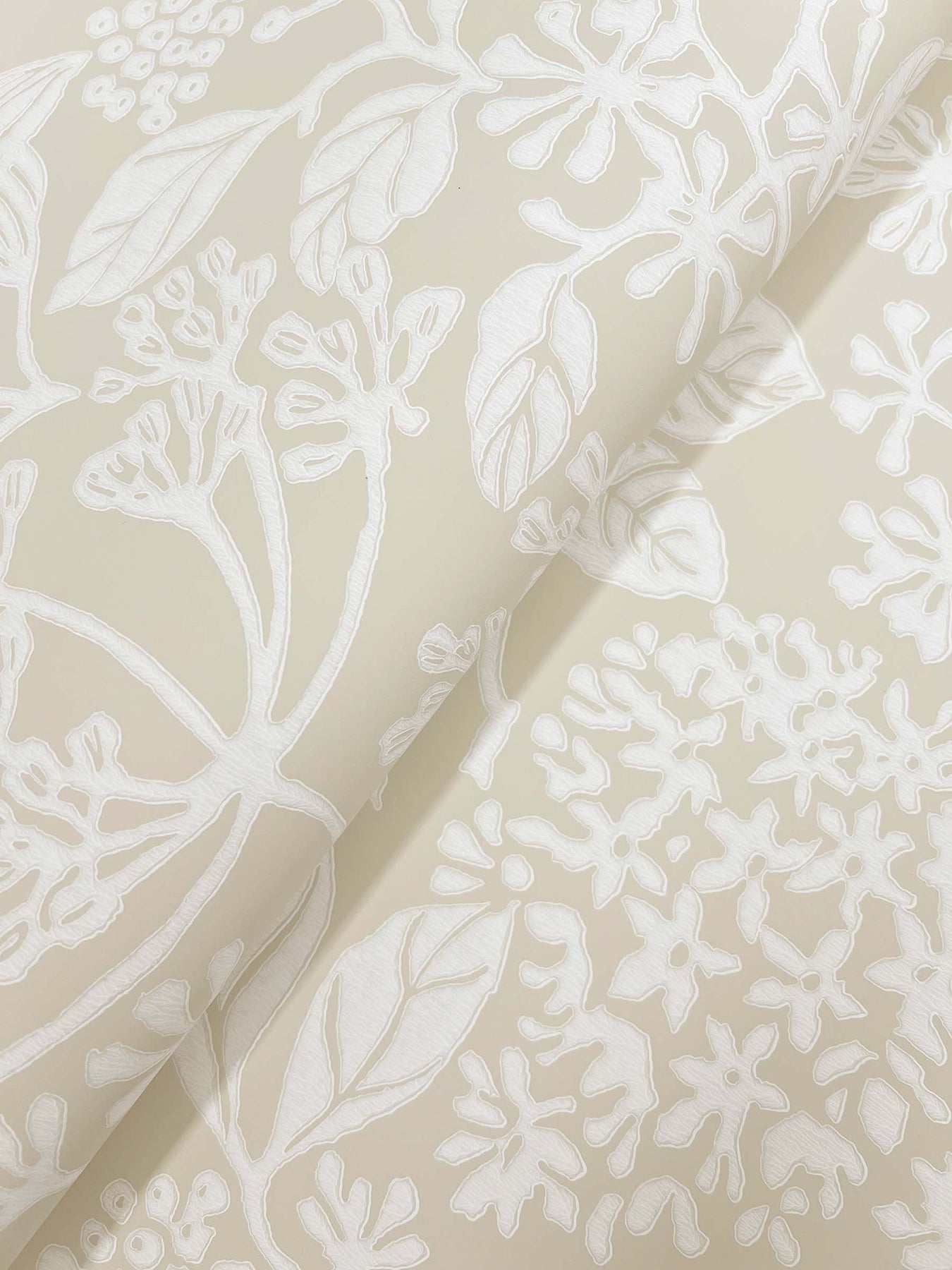 York Wallcoverings Antonina Vella Rowen Beige Botanical Wallpaper Botanical Farmhouse Beige  Wallpaper - VP1345