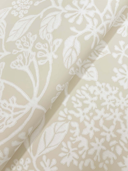 York Wallcoverings Antonina Vella Rowen Beige Botanical Wallpaper Botanical Farmhouse Beige  Wallpaper - VP1345