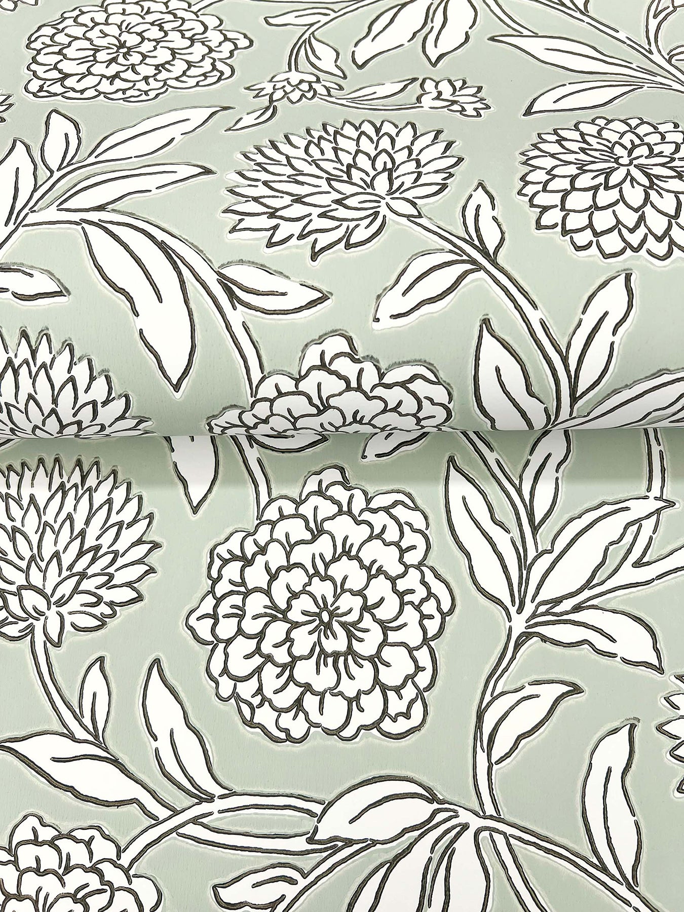 York Wallcoverings Antonina Vella Chatsworth Garden Light Green Floral Trail Wallpaper Botanical Modern Celery  Wallpaper - VP1362