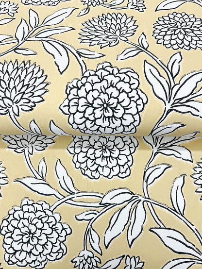 York Wallcoverings Antonina Vella Chatsworth Garden Butter Floral Trail Wallpaper Botanical Modern Saffron  Wallpaper - VP1364