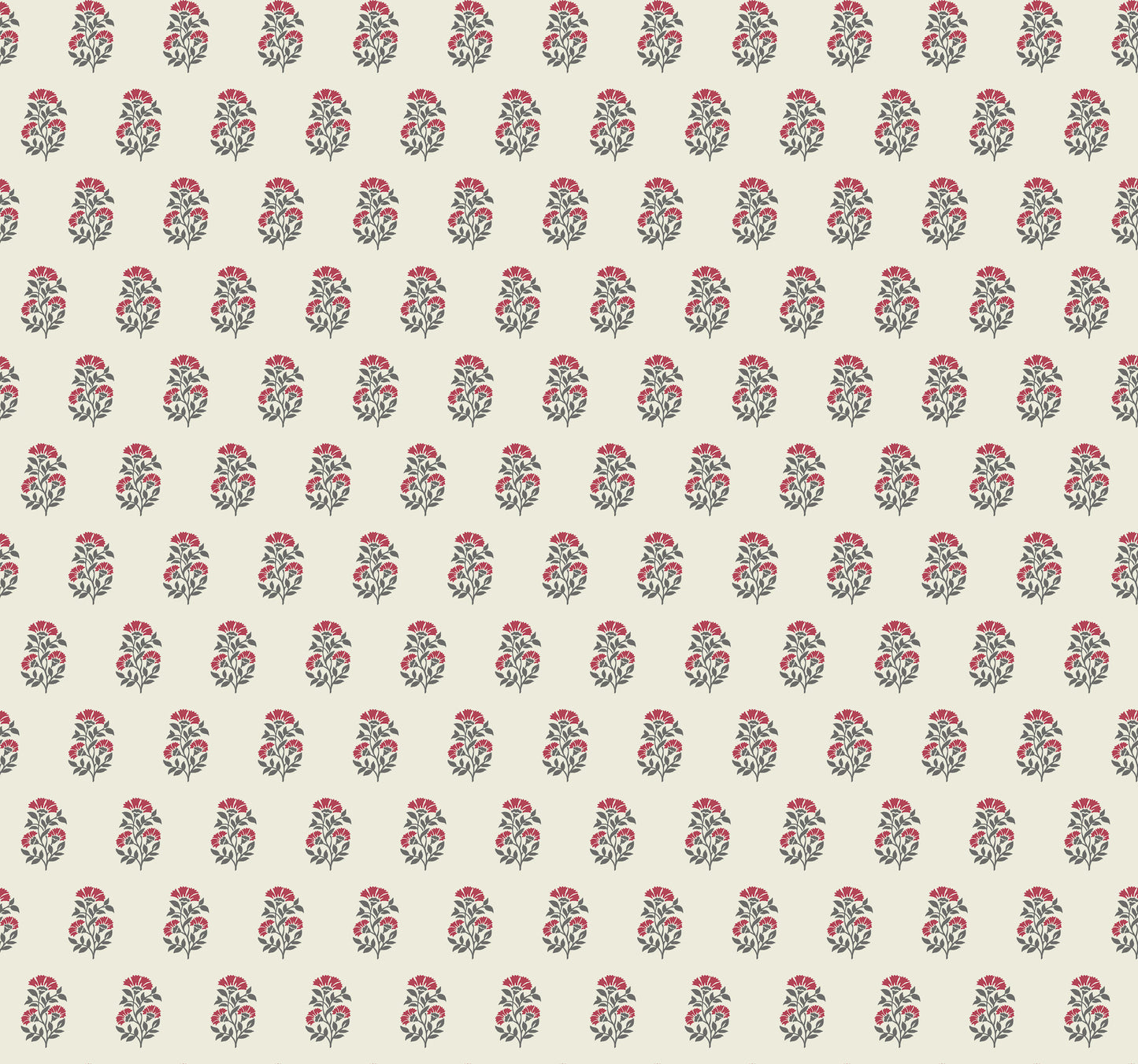 York Wallcoverings Antonina Vella Sylvie Ruby Floral Wallpaper Botanical Transitional Red & Charcoal  Wallpaper - VP1381