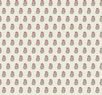 York Wallcoverings Antonina Vella Sylvie Ruby Floral Wallpaper Botanical Transitional Red & Charcoal  Wallpaper - VP1381