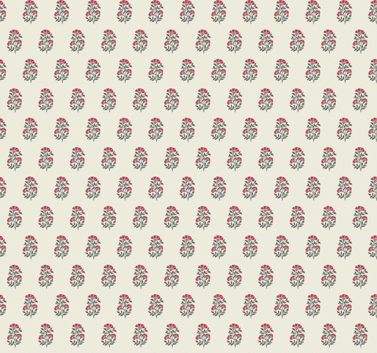 York Wallcoverings Antonina Vella Sylvie Ruby Floral Wallpaper Botanical Transitional Red & Charcoal  Wallpaper - VP1381