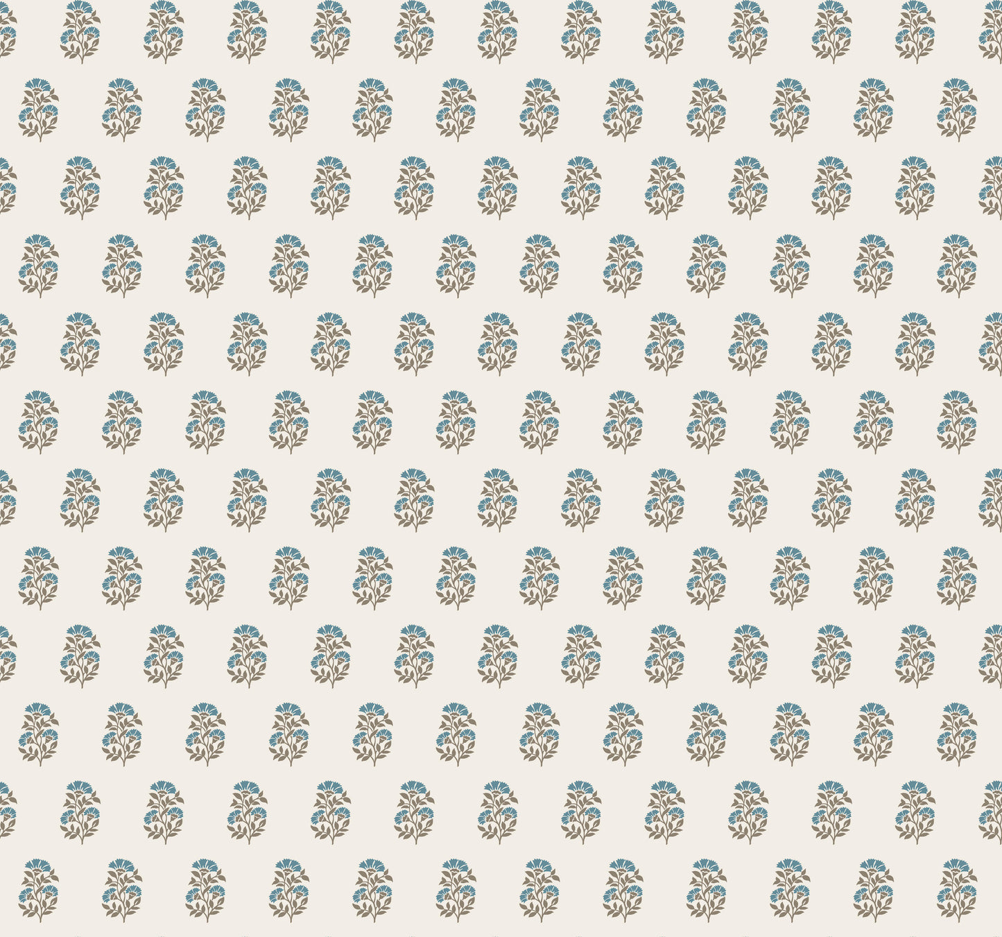 York Wallcoverings Antonina Vella Sylvie Teal Floral Wallpaper Botanical Transitional Aegean & Mink  Wallpaper - VP1383
