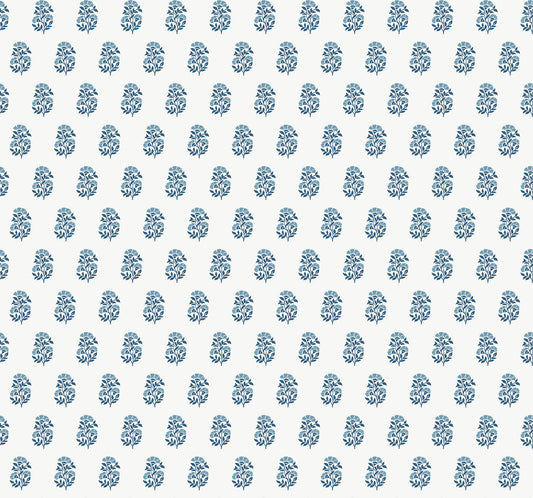 York Wallcoverings Antonina Vella Sylvie Blue Floral Wallpaper Botanical Transitional Indigo  Wallpaper - VP1384