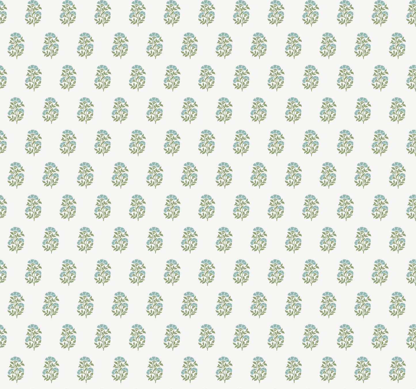 York Wallcoverings Antonina Vella Sylvie Green Floral Wallpaper Botanical Transitional Sky & Green  Wallpaper - VP1385