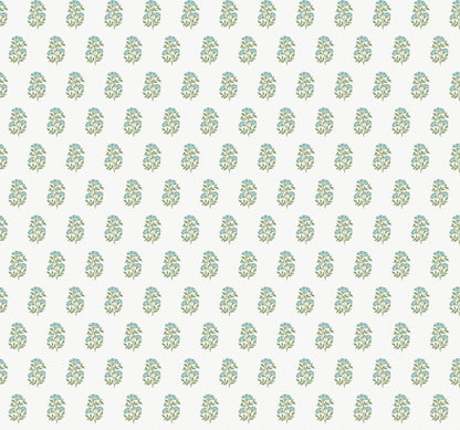 York Wallcoverings Antonina Vella Sylvie Green Floral Wallpaper Botanical Transitional Sky & Green  Wallpaper - VP1385