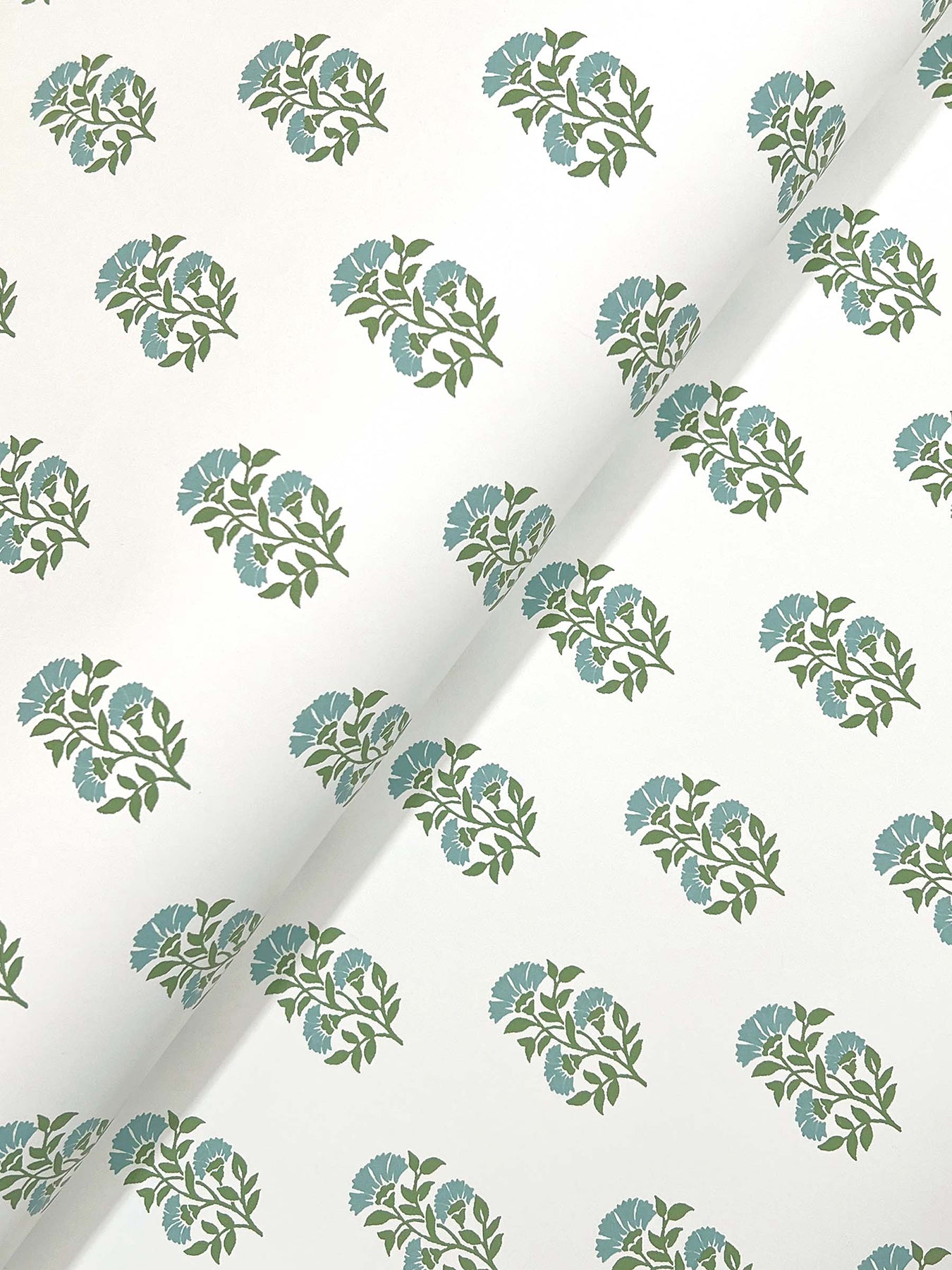 York Wallcoverings Antonina Vella Sylvie Green Floral Wallpaper Botanical Transitional Sky & Green  Wallpaper - VP1385