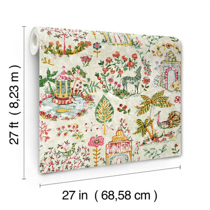 York Wallcoverings Antonina Vella Parc Multicolor Garden Dreams Wallpaper Botanical Eclectic Berry  Wallpaper - VP1401