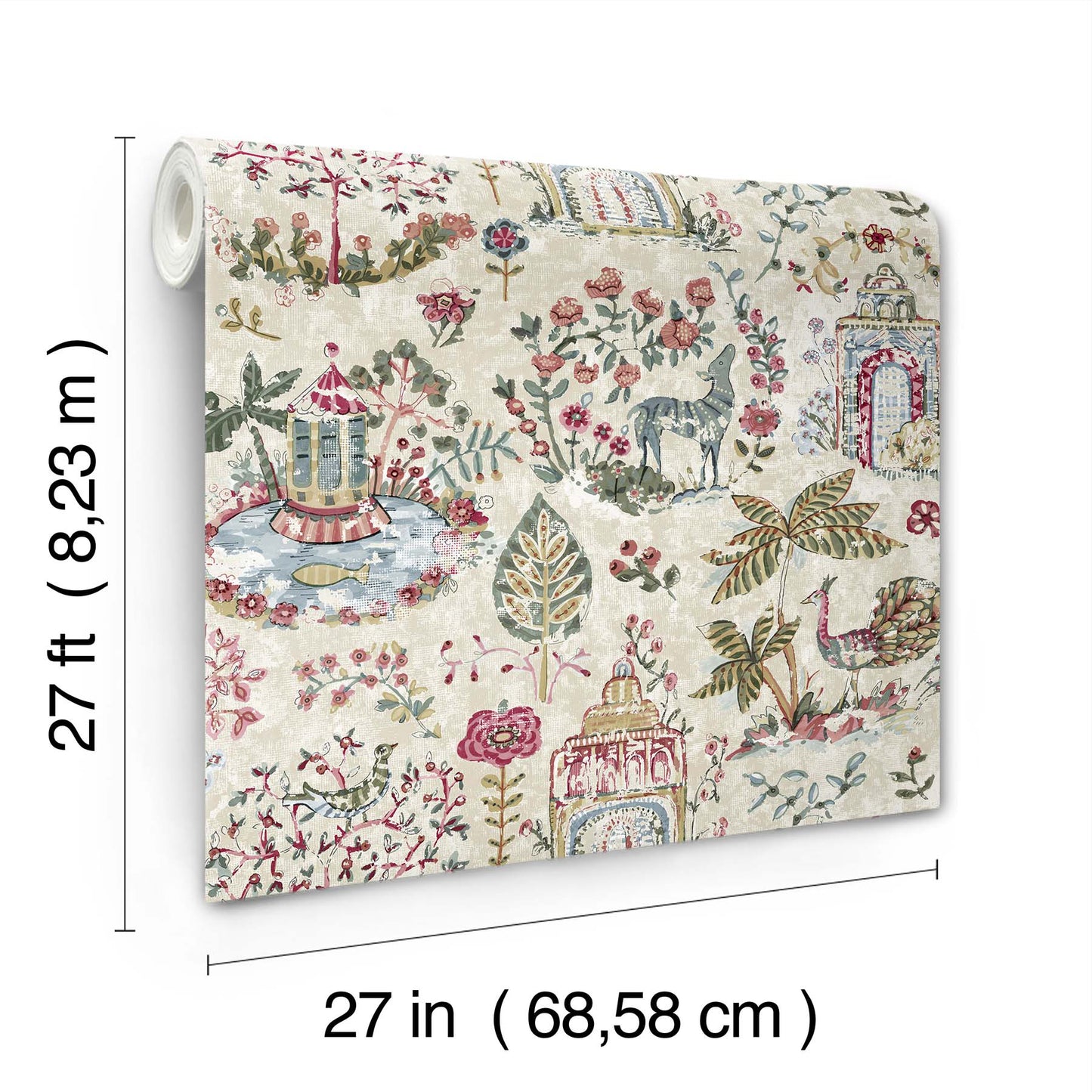 York Wallcoverings Antonina Vella Parc Merlot Garden Dreams Wallpaper Botanical Eclectic Mulberry  Wallpaper - VP1403