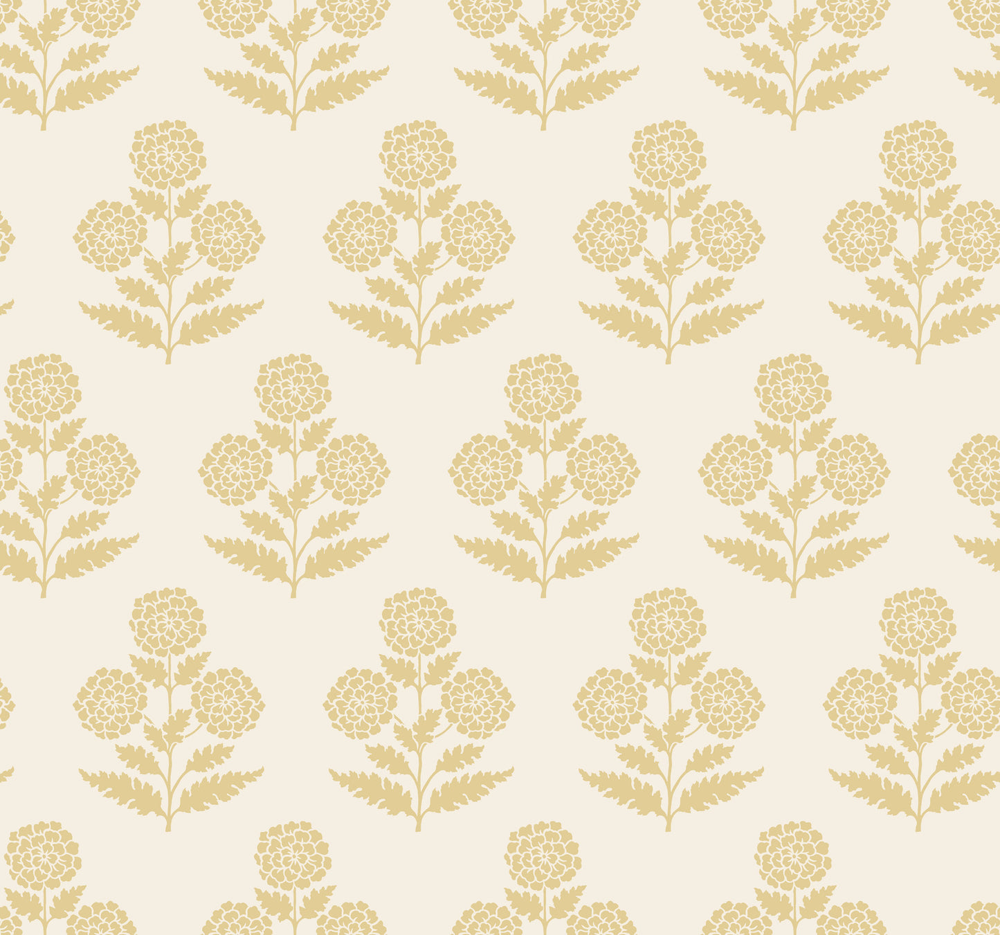 York Wallcoverings Antonina Vella Souci Butter Marigolds Wallpaper Botanical Modern Saffron  Wallpaper - VP1432