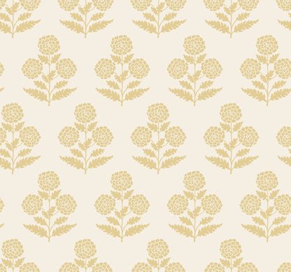 York Wallcoverings Antonina Vella Souci Butter Marigolds Wallpaper Botanical Modern Saffron  Wallpaper - VP1432