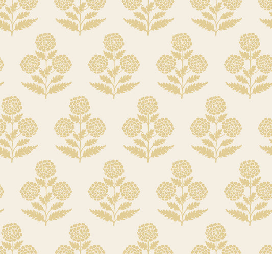 York Wallcoverings Antonina Vella Souci Butter Marigolds Wallpaper Botanical Modern Saffron  Wallpaper - VP1432