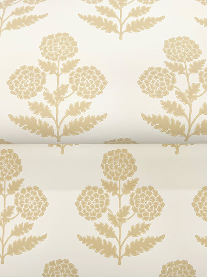 York Wallcoverings Antonina Vella Souci Butter Marigolds Wallpaper Botanical Modern Saffron  Wallpaper - VP1432