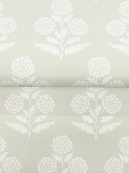 York Wallcoverings Antonina Vella Souci Beige Marigolds Wallpaper Botanical Modern Beige  Wallpaper - VP1433