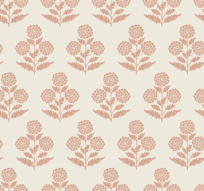 York Wallcoverings Antonina Vella Souci Rose Marigolds Wallpaper Botanical Modern Rose  Wallpaper - VP1434