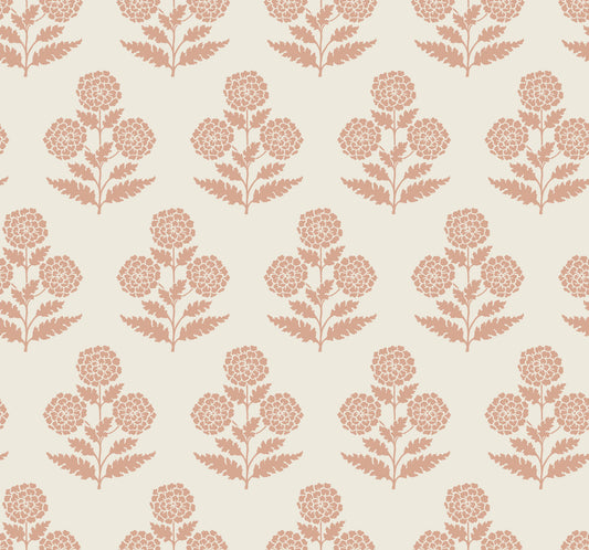 York Wallcoverings Antonina Vella Souci Rose Marigolds Wallpaper Botanical Modern Rose  Wallpaper - VP1434