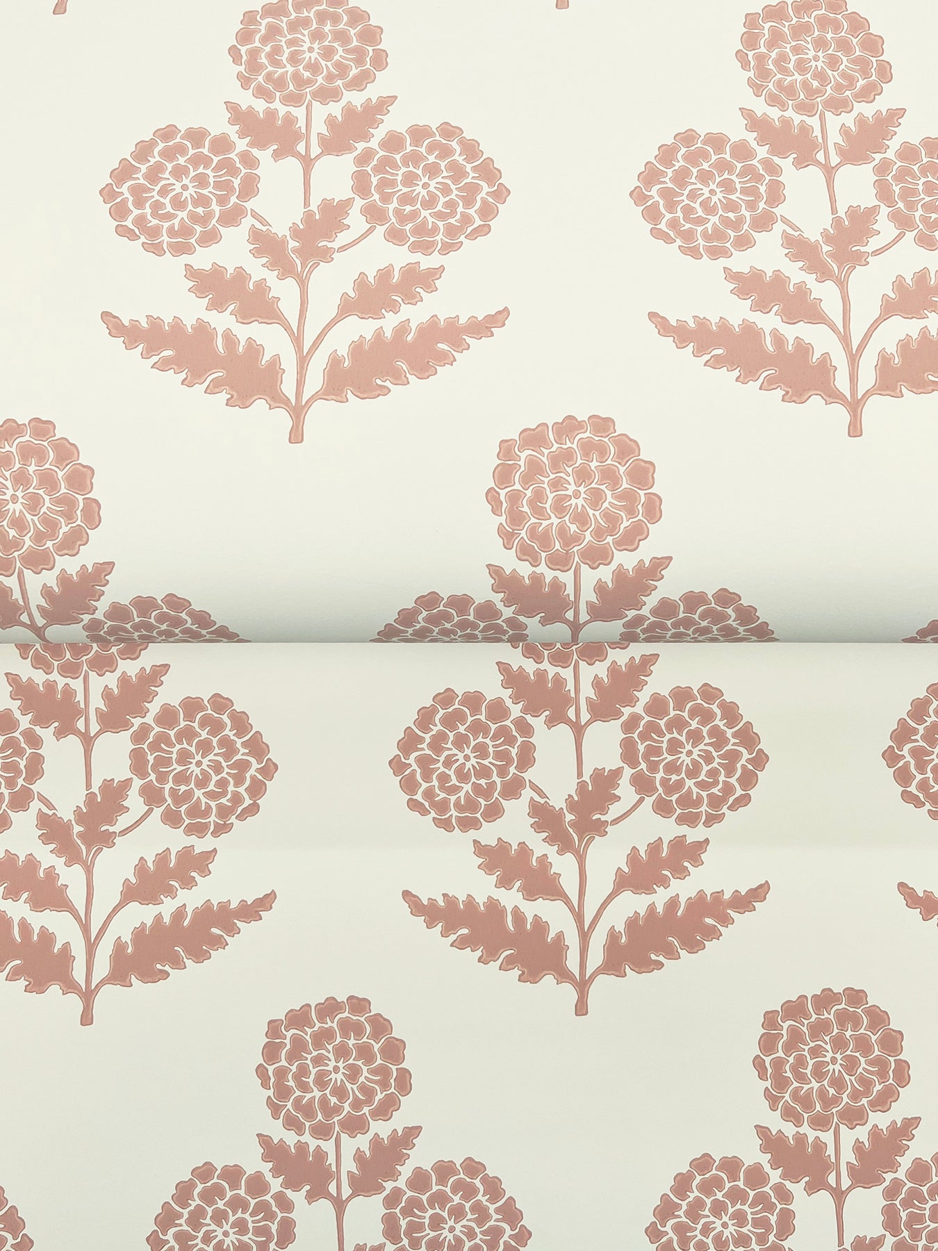 York Wallcoverings Antonina Vella Souci Rose Marigolds Wallpaper Botanical Modern Rose  Wallpaper - VP1434