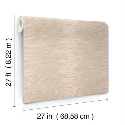 Beige textured wallpaper roll with subtle wood-grain pattern; 27 in wide by 27 ft long (VR1502)