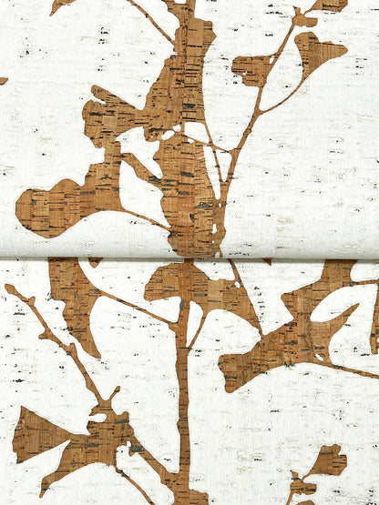 York Wallcoverings Ronald Redding Ginkgo Silhouette Light Brown Cork Wallpaper Beach Traditional Light Brown  Wallpaper - VR1509