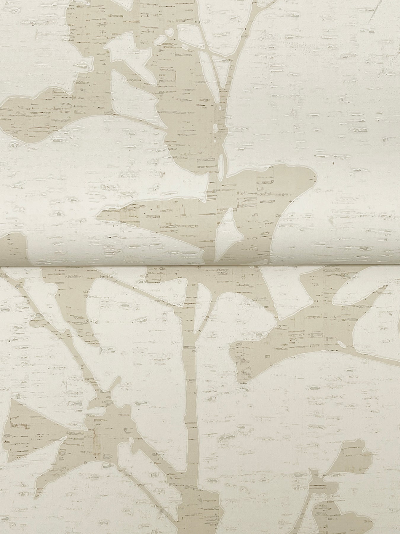 York Wallcoverings Ronald Redding Ginkgo Silhouette Neutral Cork Wallpaper Beach Traditional Neutral  Wallpaper - VR1511