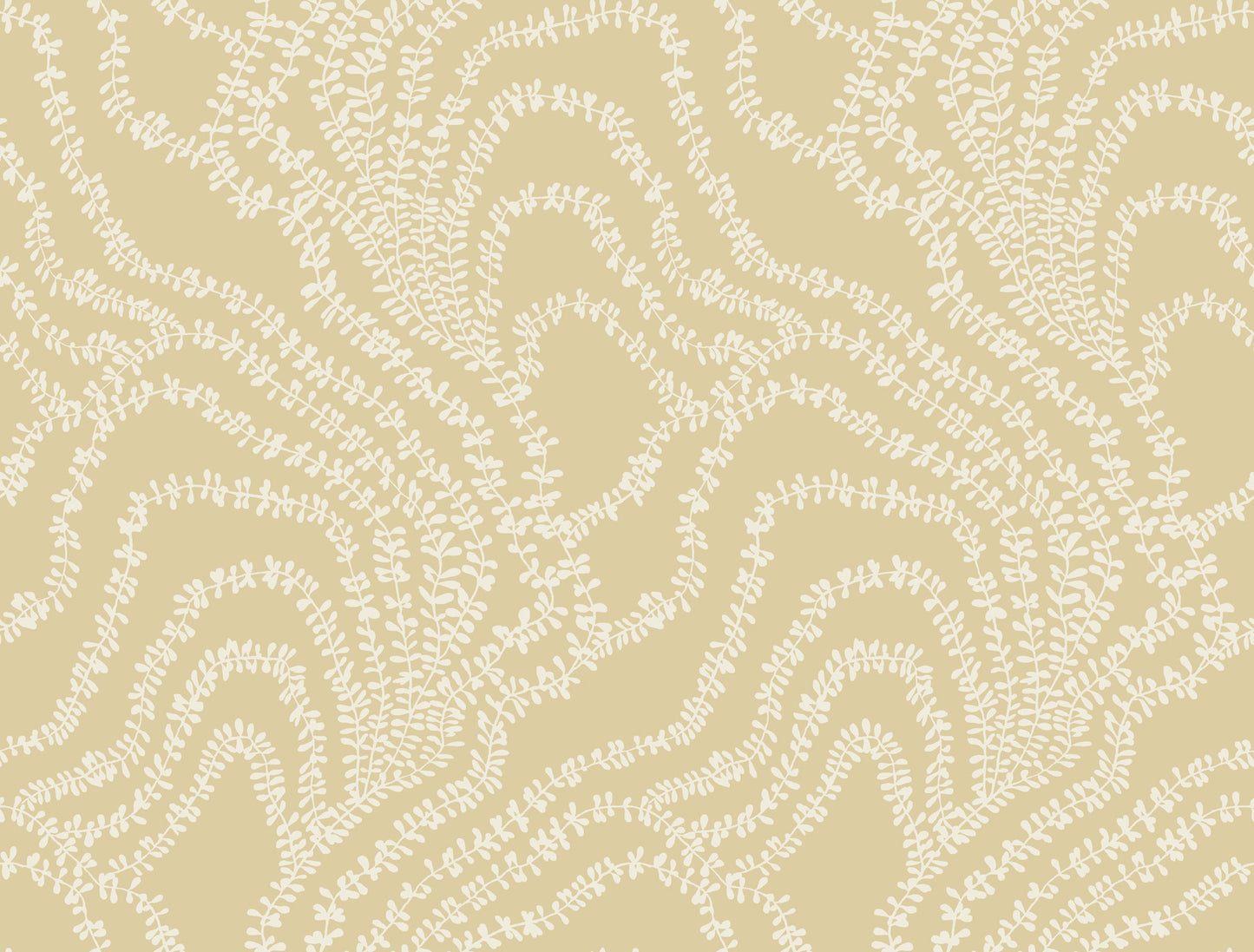 York Wallcoverings Ronald Redding String of Pearls Butter Vine Wallpaper Botanical Traditional Butter  Wallpaper - VR1515