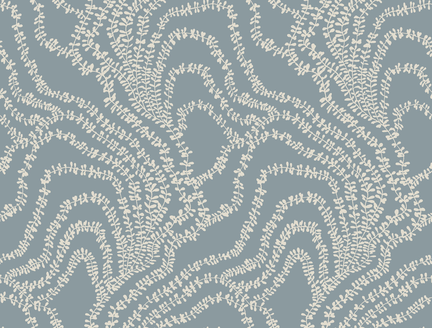 York Wallcoverings Ronald Redding String of Pearls Denim Vine Wallpaper Botanical Traditional Denim  Wallpaper - VR1516
