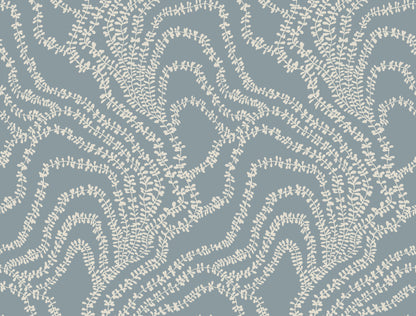 York Wallcoverings Ronald Redding String of Pearls Denim Vine Wallpaper Botanical Traditional Denim  Wallpaper - VR1516