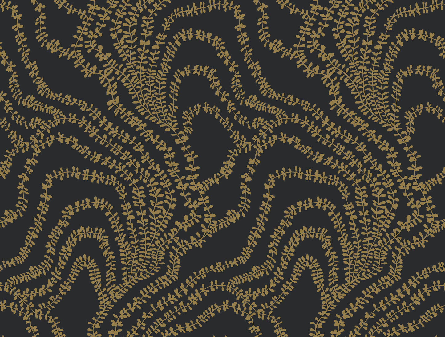 York Wallcoverings Ronald Redding String of Pearls Gold Vine Wallpaper Botanical Traditional Gold  Wallpaper - VR1517