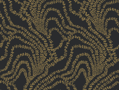 York Wallcoverings Ronald Redding String of Pearls Gold Vine Wallpaper Botanical Traditional Gold  Wallpaper - VR1517