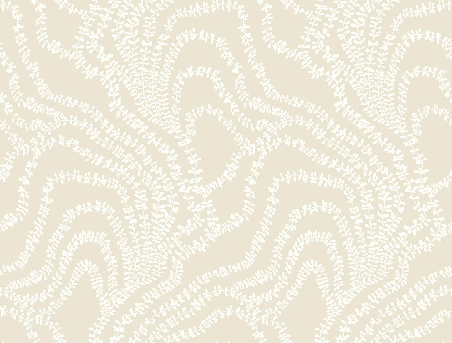 York Wallcoverings Ronald Redding String of Pearls Beige Vine Wallpaper Botanical Traditional Beige  Wallpaper - VR1518