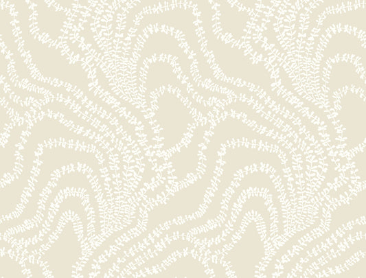 York Wallcoverings Ronald Redding String of Pearls Beige Vine Wallpaper Botanical Traditional Beige  Wallpaper - VR1518