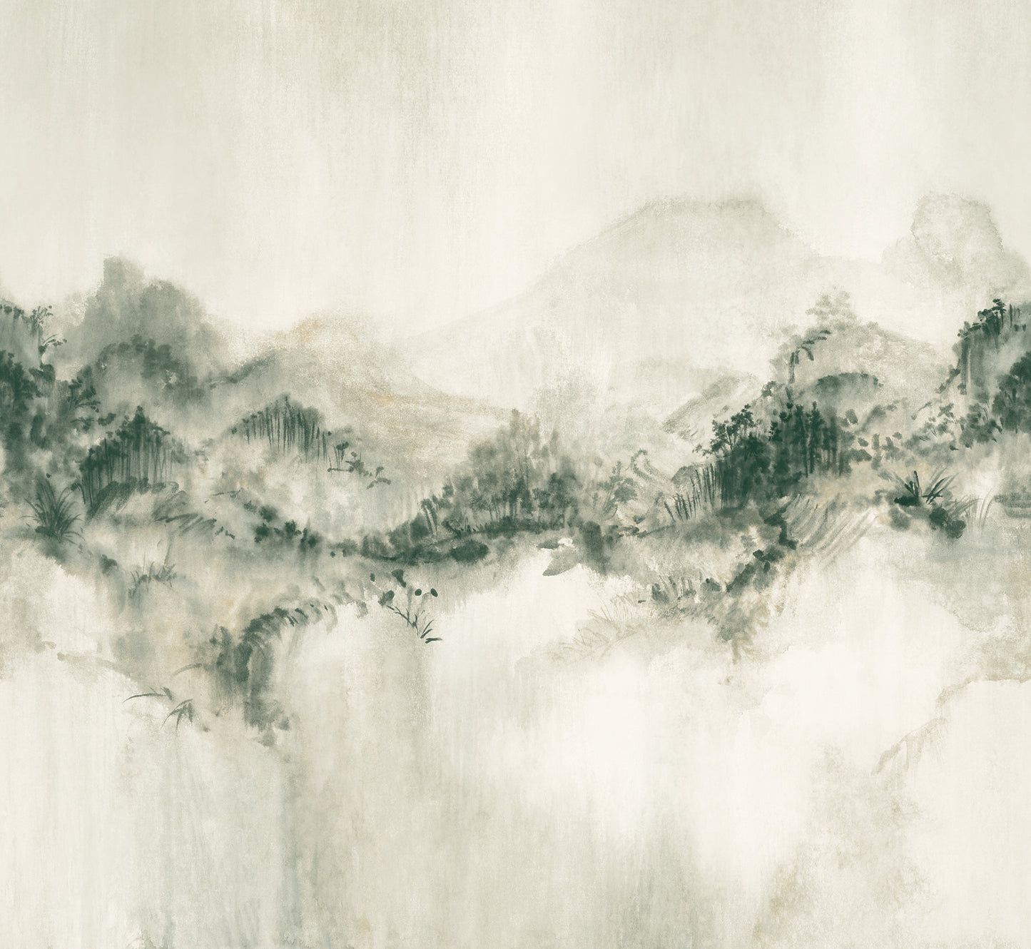 York Wallcoverings Ronald Redding Mystic Overlook Green Wall Mural Mountains Scenic Green  Wallpaper - VR1521M