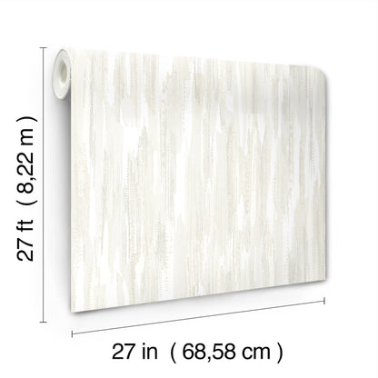 York Wallcoverings Ronald Redding Tribeca White Texture Stripe Wallpaper Abstract Bohemian White  Wallpaper - VR1522