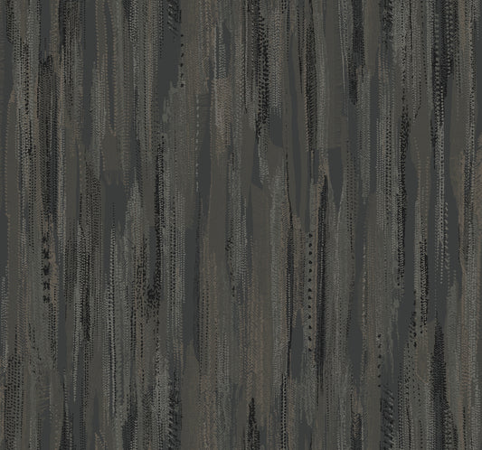 York Wallcoverings Ronald Redding Tribeca Charcoal Texture Stripe Wallpaper Abstract Bohemian Charcoal  Wallpaper - VR1523