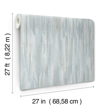 York Wallcoverings Ronald Redding Tribeca Light Blue Texture Stripe Wallpaper Abstract Bohemian Light Blue  Wallpaper - VR1524