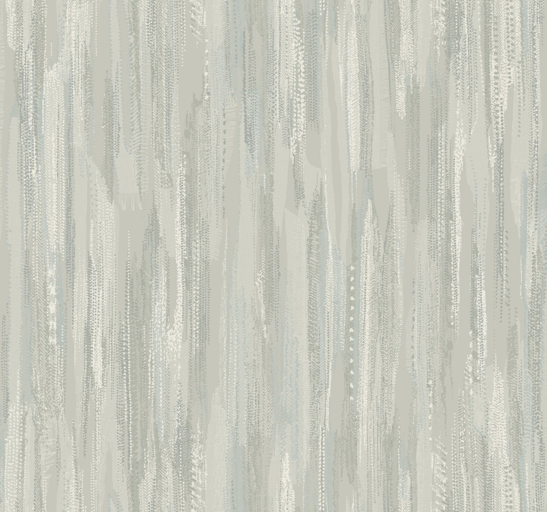 Abstract vertical brushstroke wallpaper in gray, beige and pale blue hues for modern walls.