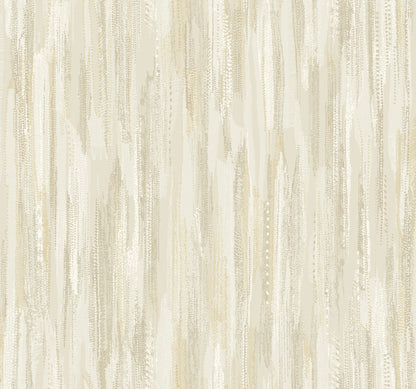 Gold texture stripe wallpaper with vertical brushstroke pattern and painterly, textured lines.