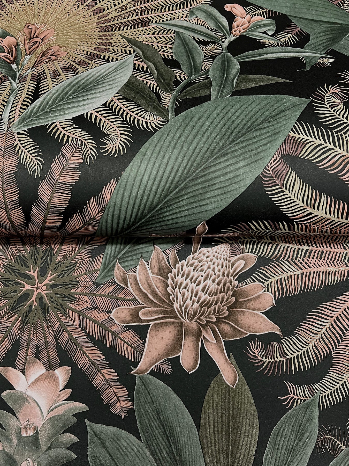 York Wallcoverings Ronald Redding Enchanted Garden Chocolate Tropical Wallpaper Botanical Bohemian Chocolate  Wallpaper - VR1529