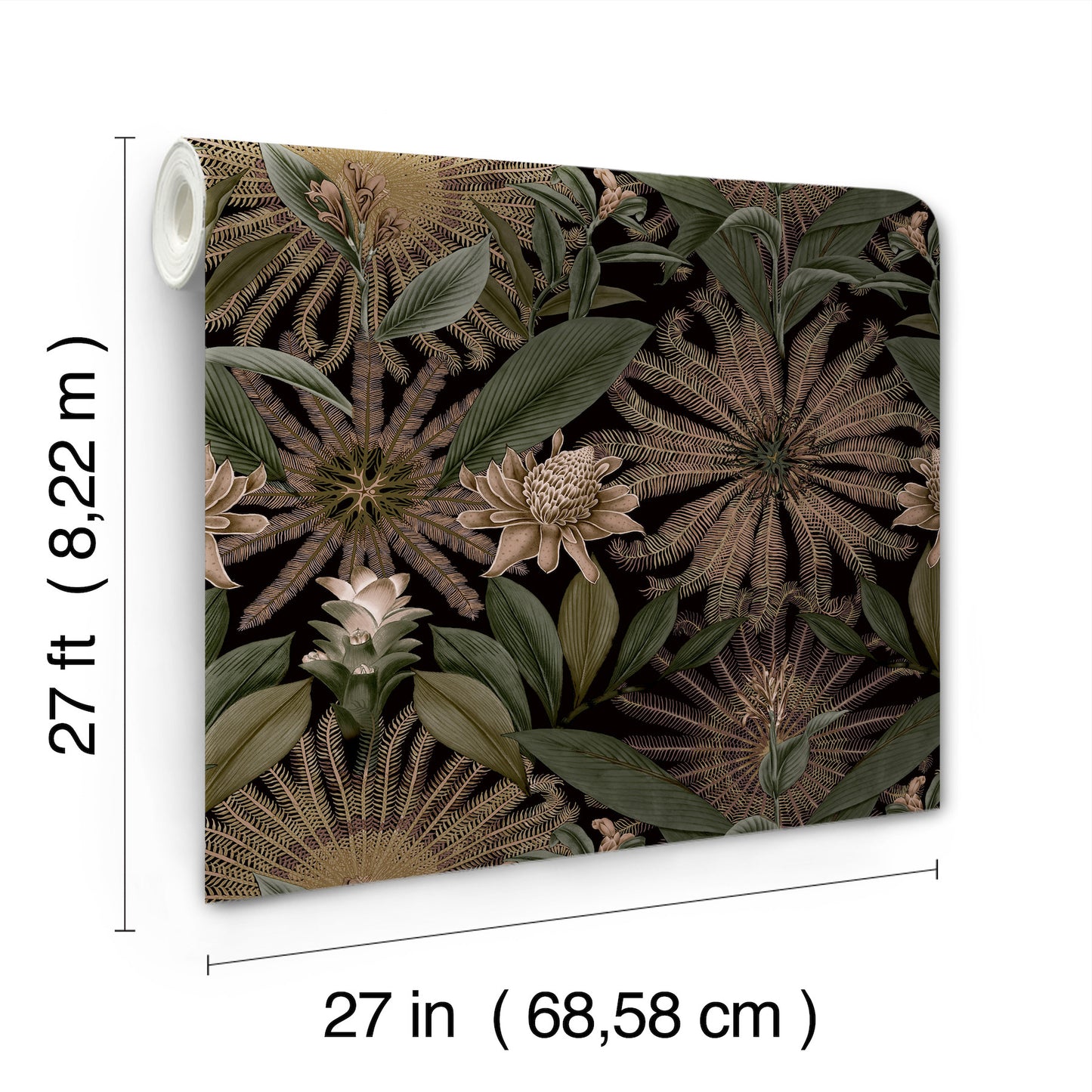 York Wallcoverings Ronald Redding Enchanted Garden Chocolate Tropical Wallpaper Botanical Bohemian Chocolate  Wallpaper - VR1529